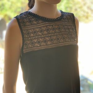 H&M Tank Top Crochet Mesh Front
